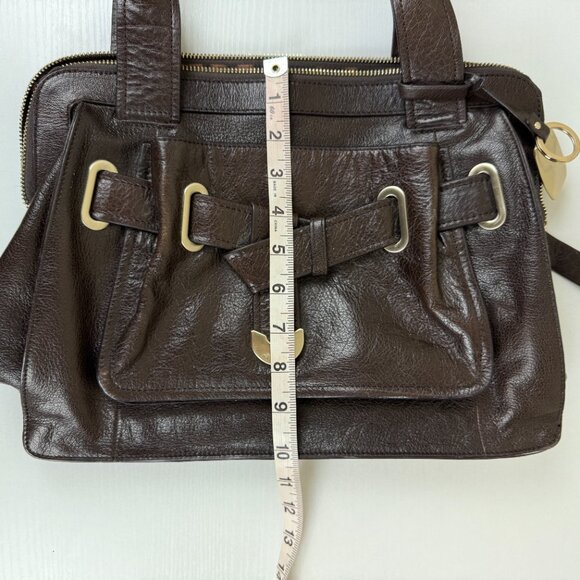 B Makowsky Brown Leather Shoulder Bag - Picture 7 of 16